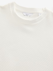 White Slim Fit Textured T-Shirt - Image 8 of 9