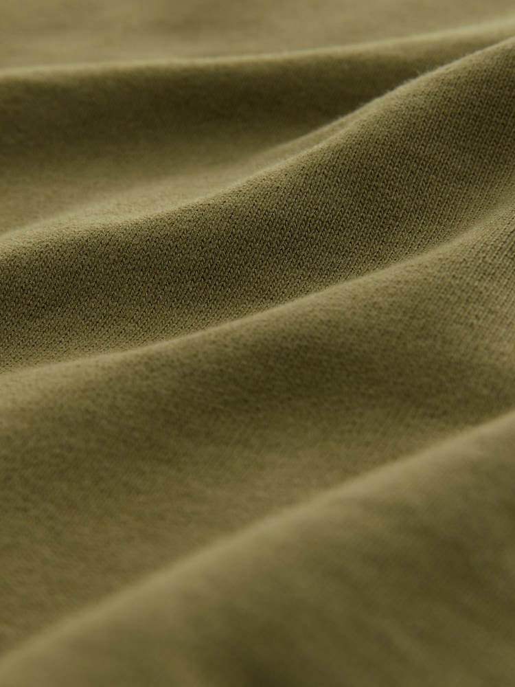 Olive Green Contrast Stitch Regular Fit Heavyweight T-Shirt - Image 8 of 8 Olive Green Contrast Stitch Regular Fit Heavyweight T-Shirt - Image 8 of 8