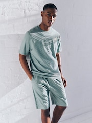 Navy Blue/Green/Grey 100% Cotton Co-ord T-Shirts And Shorts Set 3 Pack - Image 3 of 20
