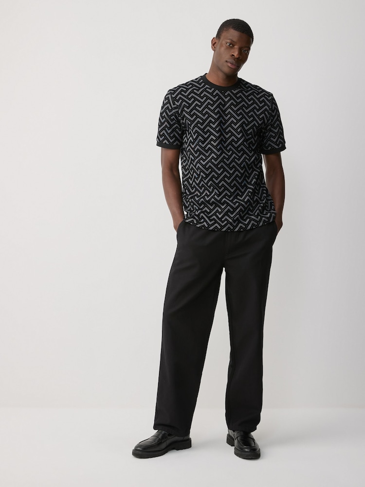 Grey/Black Smart Flocked T-Shirt - Image 2 of 7
