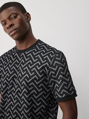 Grey/Black Smart Flocked T-Shirt - Image 4 of 7
