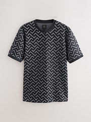 Grey/Black Smart Flocked T-Shirt - Image 5 of 7