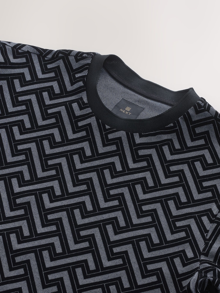 Grey/Black Smart Flocked T-Shirt - Image 7 of 7