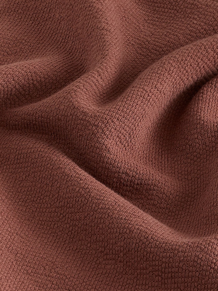 Brown Textured Relaxed Heavyweight 100% Cotton T-Shirt - Image 7 of 7