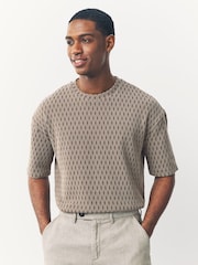 Neutral Casual Textured T-Shirt - Image 1 of 6