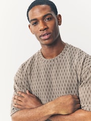 Neutral Casual Textured T-Shirt - Image 4 of 6