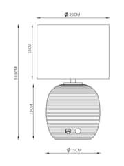 Black Hadleigh Rechargeable Touch Wireless Table Lamp - Image 5 of 8