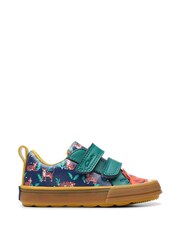 Clarks Blue Standard Fit (F) Toddler Printed Foxing Safari Shoes - Image 1 of 7