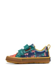 Clarks Blue Standard Fit (F) Toddler Printed Foxing Safari Shoes - Image 2 of 7