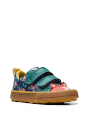 Clarks Blue Standard Fit (F) Toddler Printed Foxing Safari Shoes - Image 3 of 7