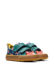 Clarks Blue Standard Fit (F) Toddler Printed Foxing Safari Shoes - Image 4 of 7