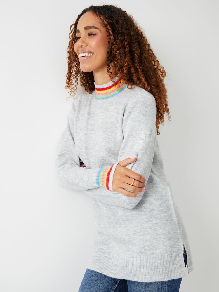 Threadbare Grey Crew Neck Rib Jumper - Image 1 of 4 Threadbare Grey Crew Neck Rib Jumper - Image 1 of 4