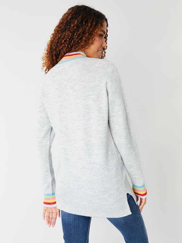 Threadbare Grey Crew Neck Rib Jumper - Image 2 of 4 Threadbare Grey Crew Neck Rib Jumper - Image 2 of 4
