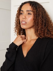 Threadbare Black Wrap Front Knitted Jumper - Image 4 of 4