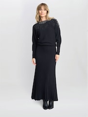 Gina Bacconi Black Goldy Batwing Diamante Jumper - Image 1 of 3