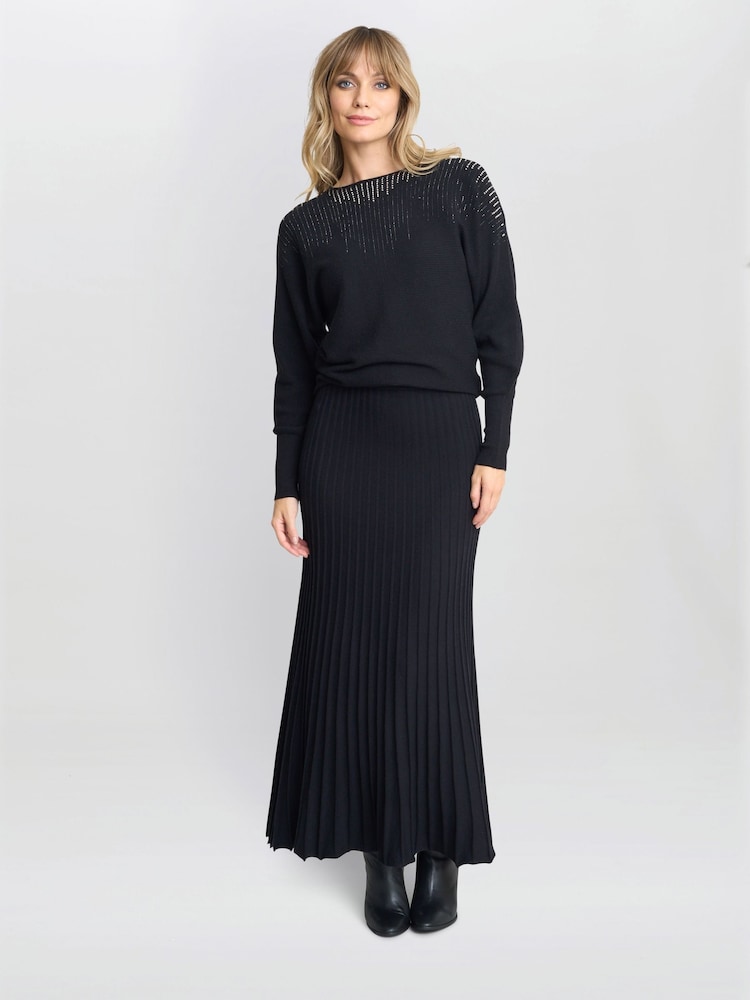 Gina Bacconi Black Goldy Batwing Diamante Jumper - Image 1 of 3
