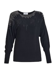 Gina Bacconi Black Goldy Batwing Diamante Jumper - Image 3 of 3
