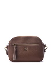 Moda in Pelle Aubree Small Tassel Brown Cross Body Bag - Image 1 of 4