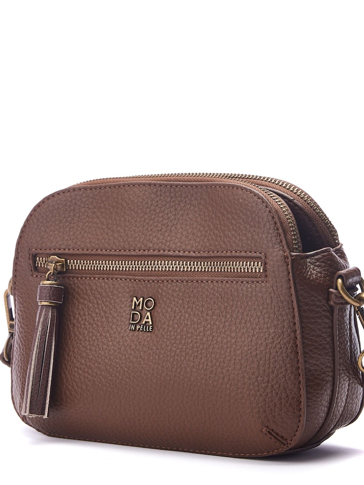 Moda in Pelle Aubree Small Tassel Brown Cross Body Bag - Image 2 of 4