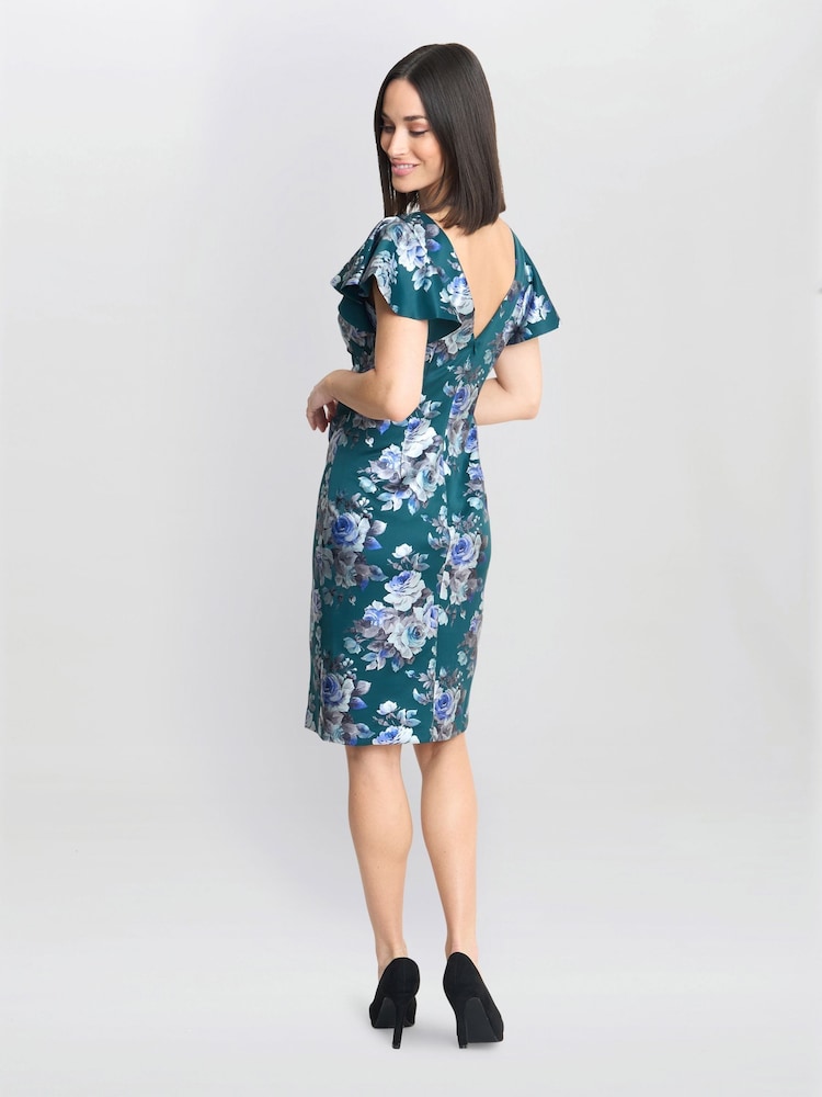 Gina Bacconi Grey Wanda Printed Dress - Image 2 of 5