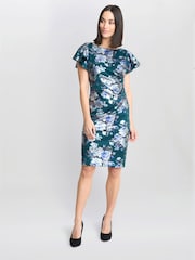 Gina Bacconi Grey Wanda Printed Dress - Image 3 of 5