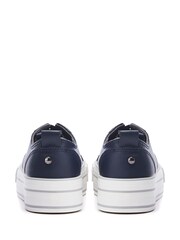 Blau - Moda in Pelle Bagnol Chunky Sole Lace-Up Trainers - Bild 3 von 4