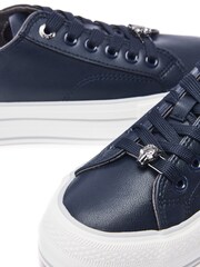 Blau - Moda in Pelle Bagnol Chunky Sole Lace-Up Trainers - Bild 4 von 4