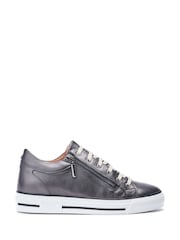 Moda in Pelle BRAMLEIGH HIDDEN WEDGE LEATHER TRAINER WITH SIDE ZIP DETAIL - Image 1 of 4