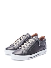 Moda in Pelle BRAMLEIGH HIDDEN WEDGE LEATHER TRAINER WITH SIDE ZIP DETAIL - Image 2 of 4