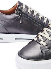 Moda in Pelle BRAMLEIGH HIDDEN WEDGE LEATHER TRAINER WITH SIDE ZIP DETAIL - Image 4 of 4