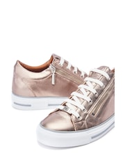 Moda in Pelle BRAMLEIGH HIDDEN WEDGE LEATHER TRAINER WITH SIDE ZIP DETAIL - Image 4 of 4