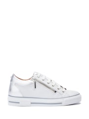 Moda in Pelle BRAMLEIGH HIDDEN WEDGE LEATHER TRAINER WITH SIDE ZIP DETAIL - Image 1 of 4