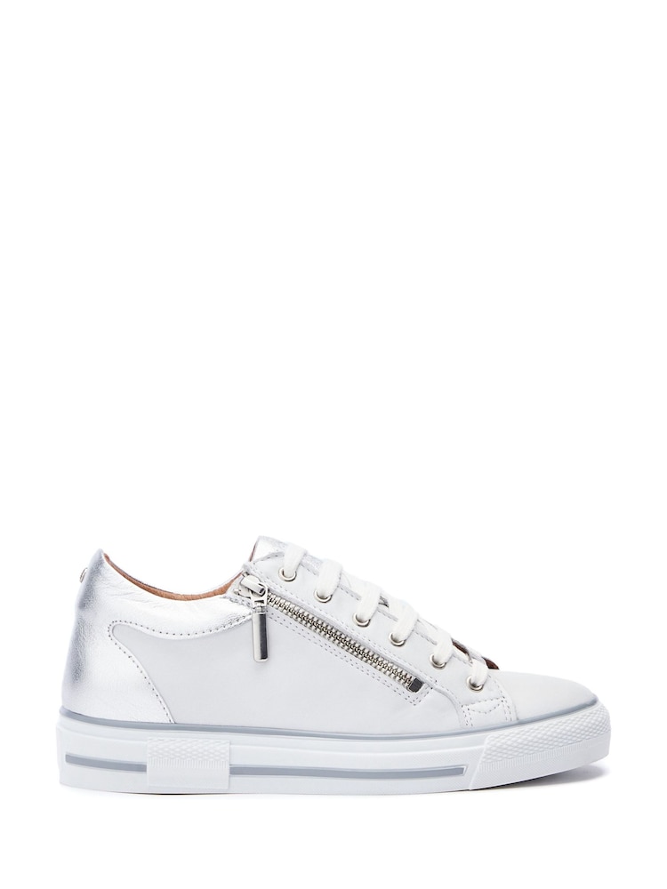 Moda in Pelle BRAMLEIGH HIDDEN WEDGE LEATHER TRAINER WITH SIDE ZIP DETAIL - Image 1 of 4 Moda in Pelle BRAMLEIGH HIDDEN WEDGE LEATHER TRAINER WITH SIDE ZIP DETAIL - Image 1 of 4