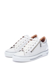 Moda in Pelle BRAMLEIGH HIDDEN WEDGE LEATHER TRAINER WITH SIDE ZIP DETAIL - Image 2 of 4