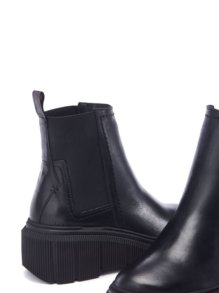 Moda in Pelle Otago Chelsea Leather Boots With Wedge Heel - Image 4 of 4
