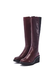 Moda in Pelle Harpette Crepe Wedge Long Side Zip Boots - Image 2 of 4