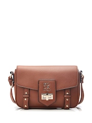 Moda in Pelle Sloane Bag Crossbody Satchel Bag With Base Studs and Turnlock - Image 2 of 4