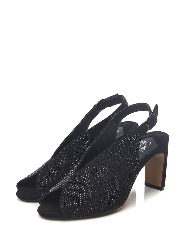 Moda In Pelle Christiie Sling Back Peep Toe Heels - Image 2 of 4