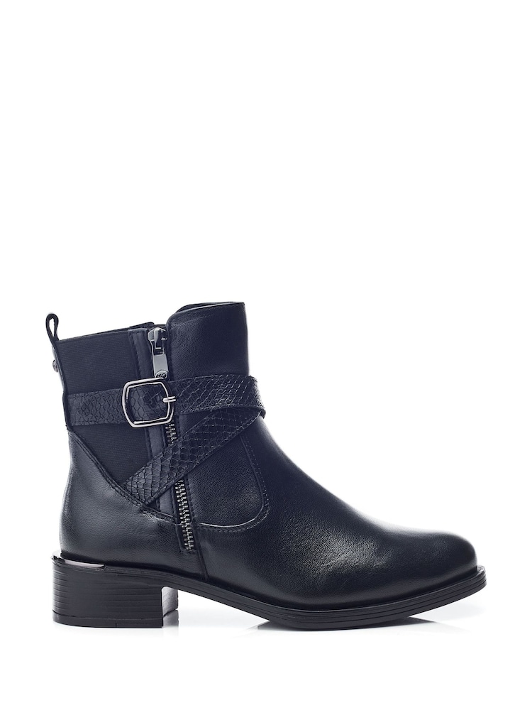 Moda in Pelle Oloron Smart Buckle Detail Leather Ankle Boots - Image 1 of 4