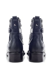Moda in Pelle Oloron Smart Buckle Detail Leather Ankle Boots - Image 3 of 4