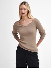 Barbour® International Irina Knit Brown Jumper - Image 1 of 6