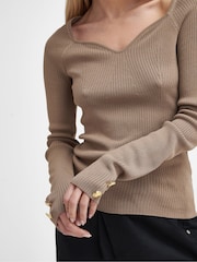 Barbour® International Irina Knit Brown Jumper - Image 4 of 6