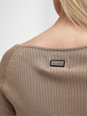 Barbour® International Irina Knit Brown Jumper - Image 6 of 6