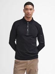 Barbour® International Bradley 100% Cotton Black Polo Shirt - Image 1 of 5