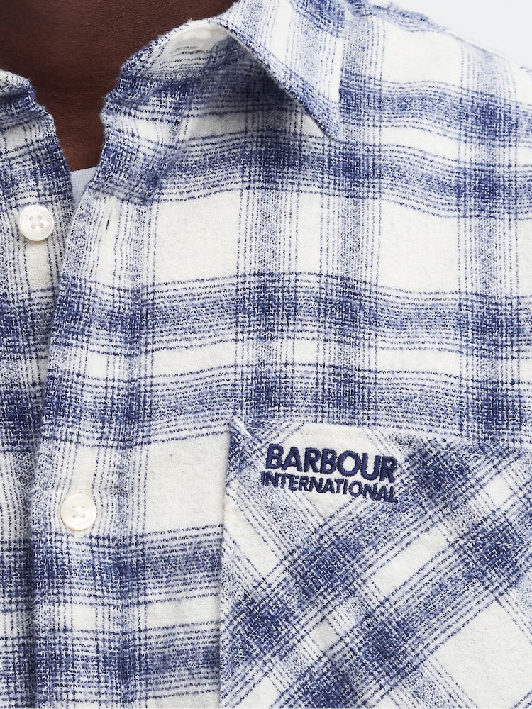 Barbour® International Blue Dulwich Check 100% Cotton Shirt - Image 5 of 5