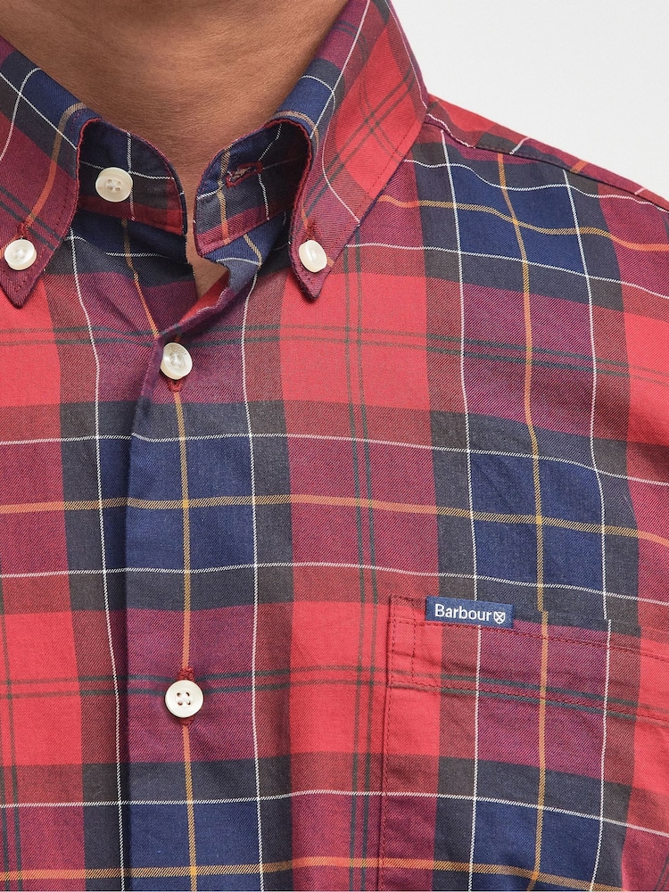 Barbour® Red Wetheram TF 100% Cotton Shirt - Image 4 of 4