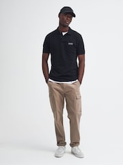 Barbour® International Essential 100% Cotton Black Polo Shirt - Image 2 of 5