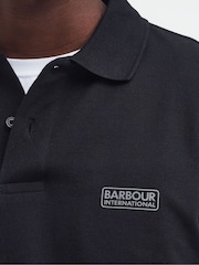 Barbour® International Essential 100% Cotton Black Polo Shirt - Image 5 of 5