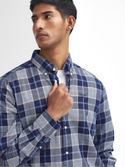 Barbour® Blue Pritchard Tailored Fit 100% Cotton Shirt - Image 4 of 5