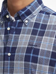 Barbour® Blue Pritchard Tailored Fit 100% Cotton Shirt - Image 5 of 5